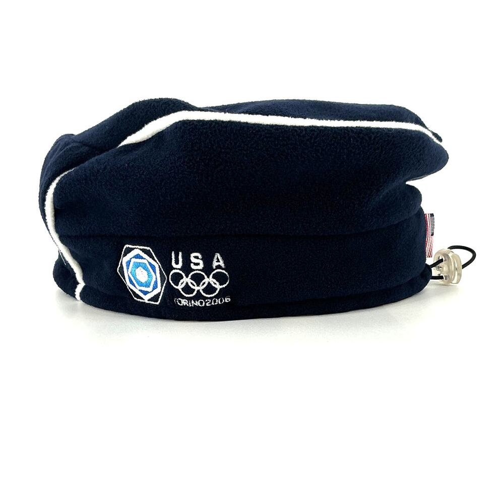 Roots Team USA Torino 2006 Olympics Fleece Beret Hat S/M Navy Made in Canada